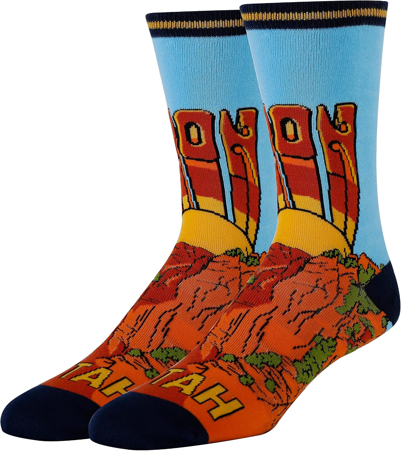 ooohyeah Men's Funny National Parks Crew Socks Souvenir, Novelty Cool Crazy Cotton Socks Fun Gifts Merch, Size 8-13