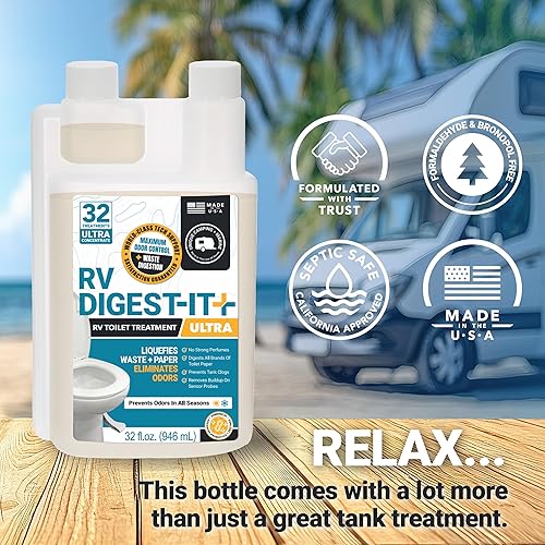 Miniatura 6 de Unique RV Digest-It Ultra RV - Tratamiento de inodoro para 32 usos, súper concentrado, elimina olores, licita residuos, tratamiento preventivo de