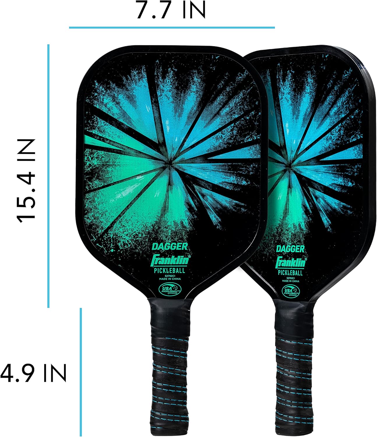 Franklin Sports Pickleball Paddle and Ball Set - (2) Dagger Fiberglass Rackets + (4) X-40 Balls - USA Pickleball (USAPA) Approved - 2 Player Set image 2 of 11 B0BCQR5P53