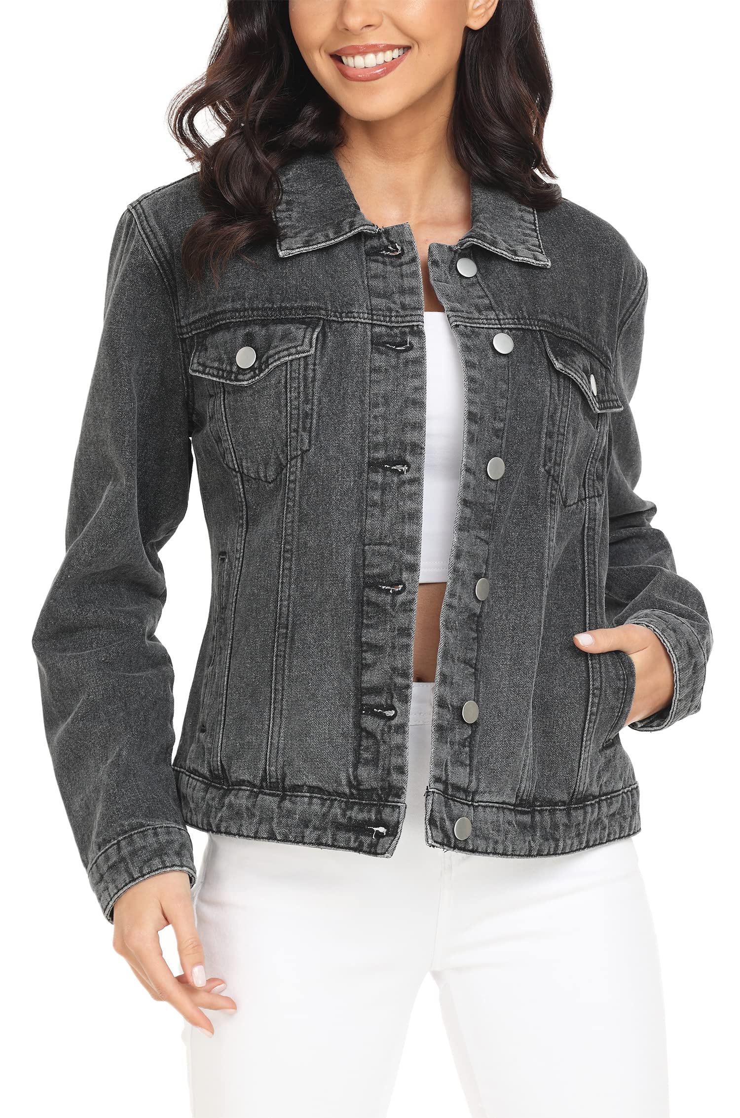 MISS MOLY Women's Denim Jacket Classic Button Up Jean Jacket