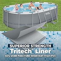 Vista 5 de Bestway 56631E-BW Juego de Piscina de Verano Power Steel con Marco Ovalado sobre el Suelo para Patio Trasero con Bomba de Filtro y Escalera