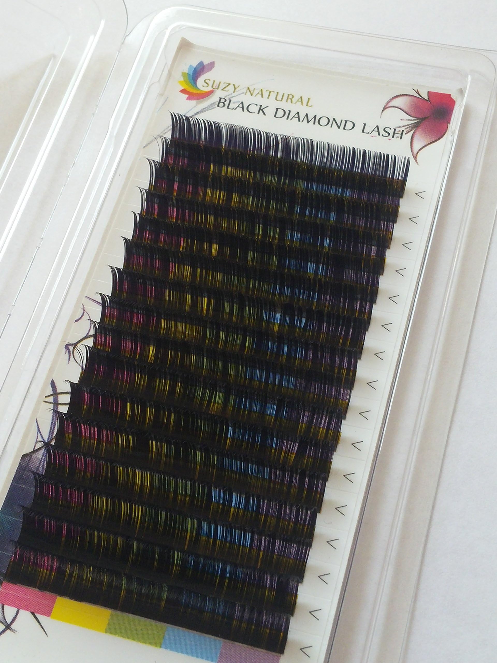 SALON GRADE ~ Black Diamond Lash ~ Individual Eyelash Extensions ~ VOLUME LASHES ~ C Curl / 0.07mm / 8-15mm ~ 16 ROWS PER TRAY ~ SOFT ~ Lightweight ~ PREMIUM EYELASHES (C/.07/11mm)