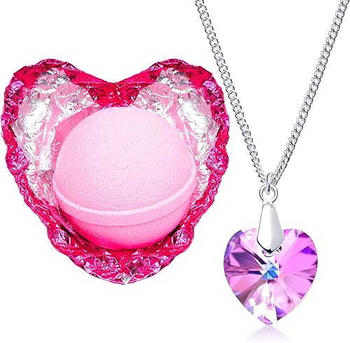 Miniatura 4 de Love Potion Bomba de baño con collar creado con cristal extra grande de 10 onzas. Fabricado en Estados Unidos