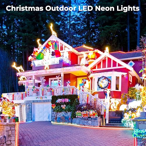 Miniatura 6 de Cuerda de luces LED de neón de 20 pies, control de luces LED flexible con aplicacióncontrol remoto, IP67 para exteriores RGB que cambia de color,