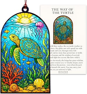 Turtle Gifts. sea Turtle Ornament. Turtle Gifts for Women. Beach Gift.Coastal Gift. Christmas Ornament 2025. Suncatcher Effect Stained Glass Window Hanging. car Hanging