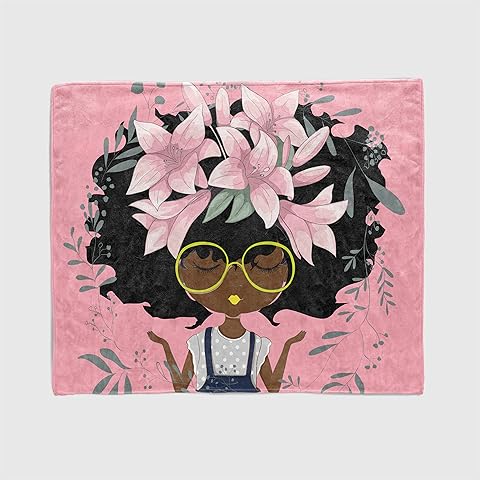 Pardon My Fro Lily Fleece Throw Blanket – Super Soft Plush Sherpa Fleece with Inspirational Words, 100% Polyester, for Queen or King Size Bed, Couch, Sofa – Complements Home Decor – 50