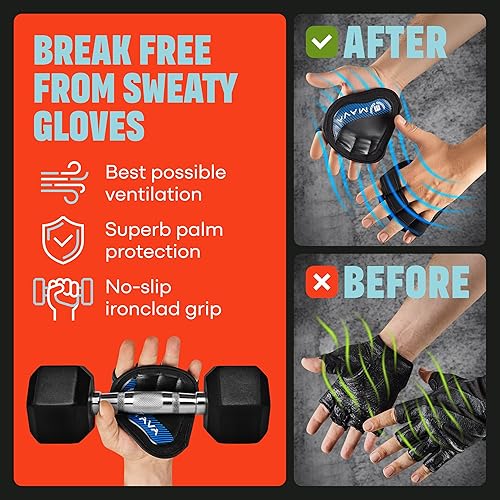Miniatura 2 de Mava Sports Neoprene Grip Pads Lifting Grips, an Alternative to Barehand Gloves for Weight Lifting Women and Men, Pull-Up Grips, Crossfit, Workout