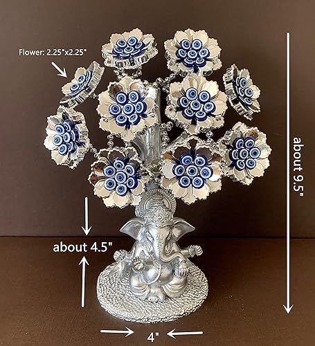 Miniatura 4 de Betterdecor Árbol turco Nazar azul contra el mal de ojo con diseño hindú Ganesha Dios protección bendición decoración de oficina en casa - T12