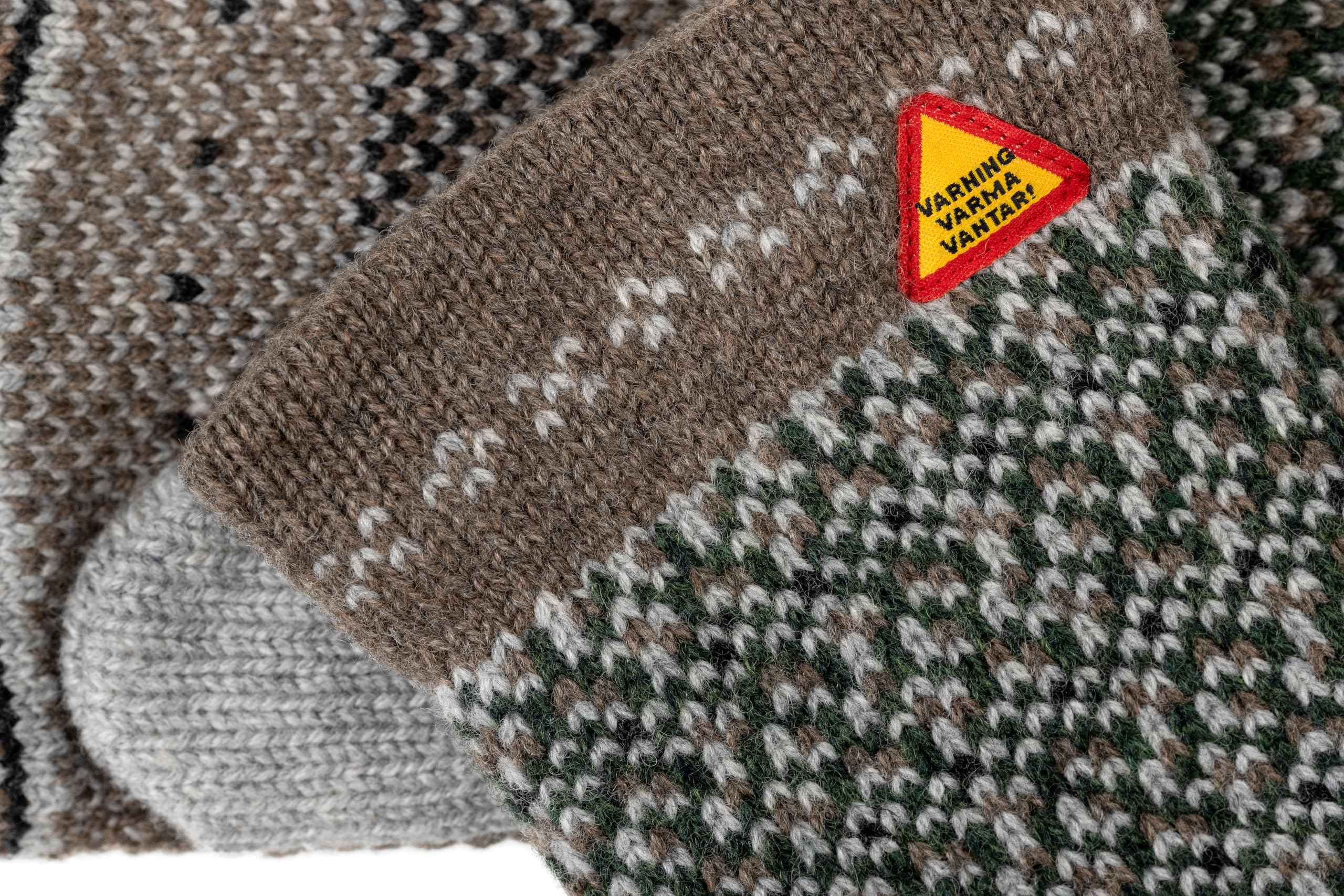 ÖJBRO VANTFABRIK guanti in maglia lana merino Skogen L (10-11) grigio guanto fuderato caldi morbidi Svezia