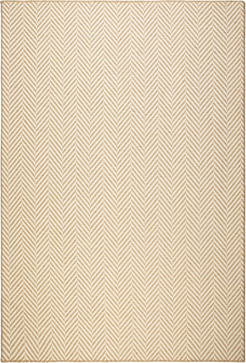 Ocean Home Textile Ekru Renk Balıksırtı Jüt Halı Kilim 120 x 180 cm