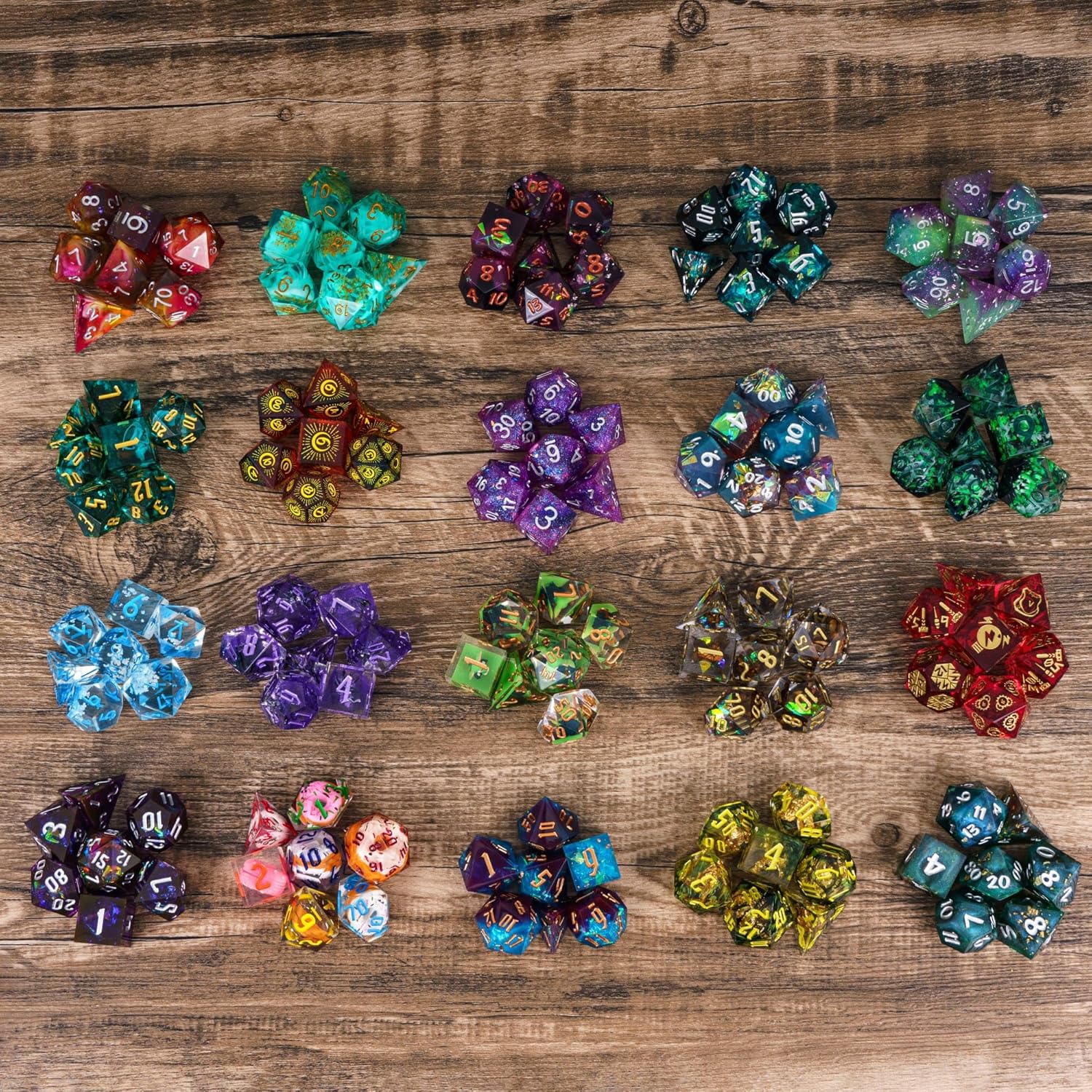 7PCS DND Dice Set,Handmade Sharp Edge Dice Set Mystery Blind Box D&D RPG Polyhedral Resin Dice,for Dungeons and Dragons TTRPG Games Roleplaying Games Pathfinder