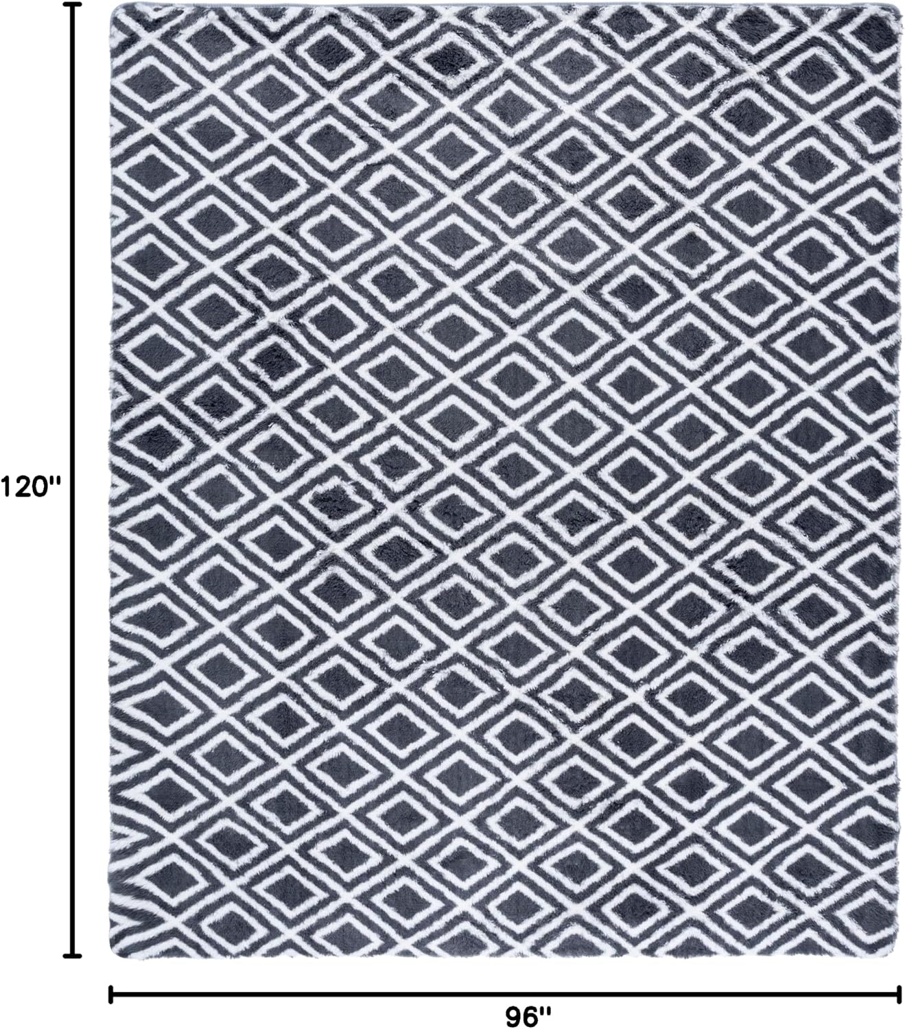 SAFAVIEH Rainbow Shag Collection Area Rug - 8' x 10', Charcoal & White, Slip Resistant, Non-Shedding & Easy Care, 1.6-inch Thick, Ideal for Living Room, Bedroom, Home Office, Dining Space (RBO102H-8)