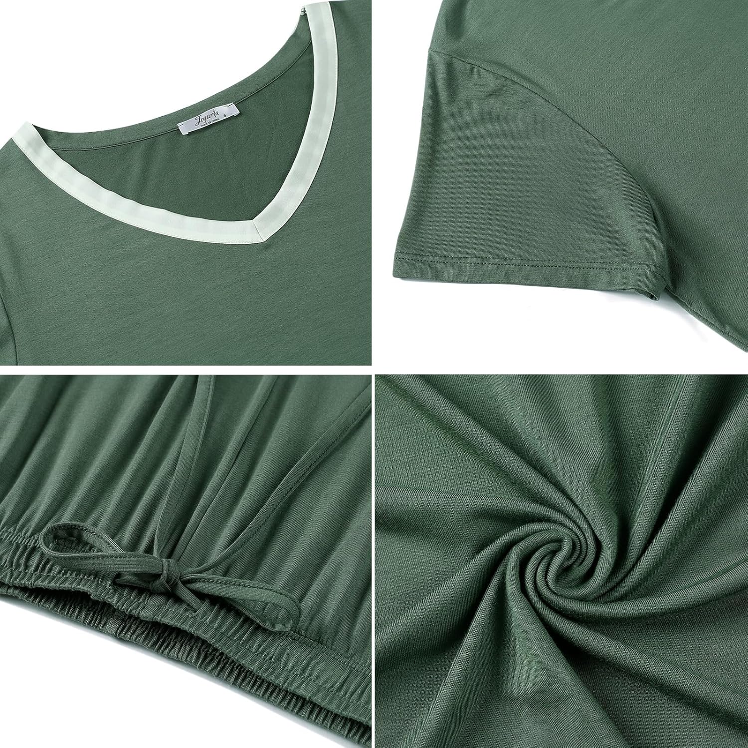 Joyaria Cooling Pajamas Bamboo Viscose Lightweight PJs Set Women Wicking Sleepwear for Night Sweat S-XXL - Image 5