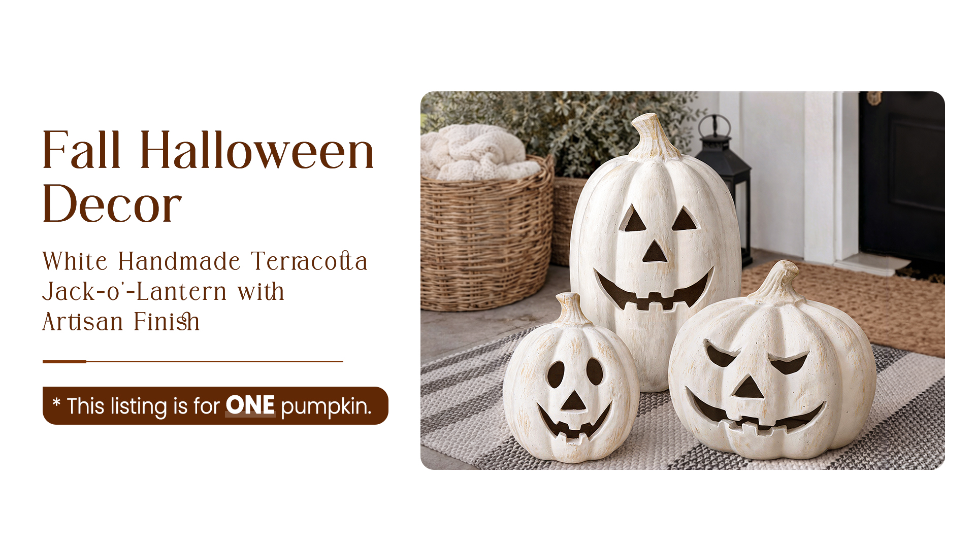Amazon.com: Fall Decorations for Home - White Handmade Terracotta