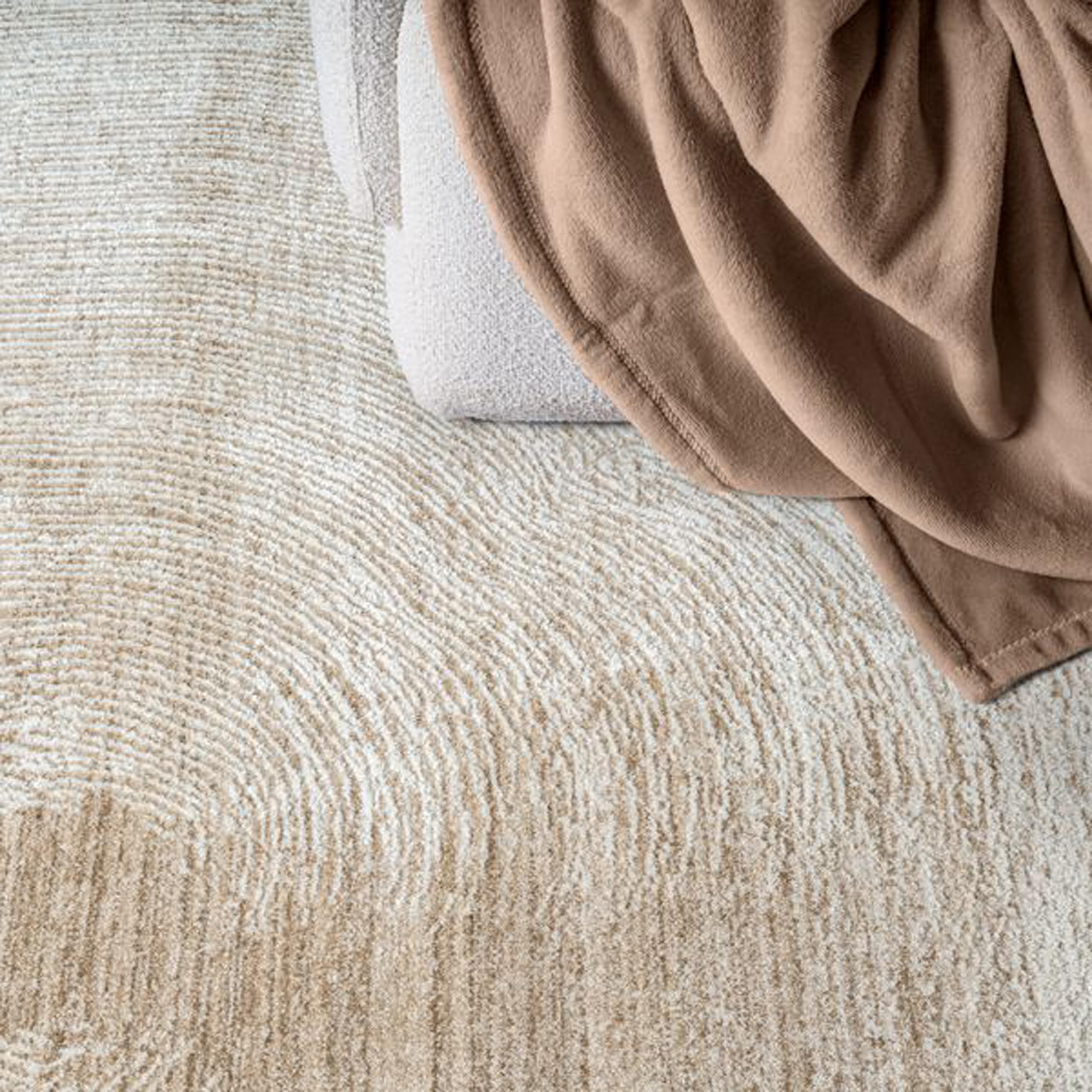 Teppich-Traum Kurzflor Teppich Modern Weich Kreismuster Beige 200x290 cm