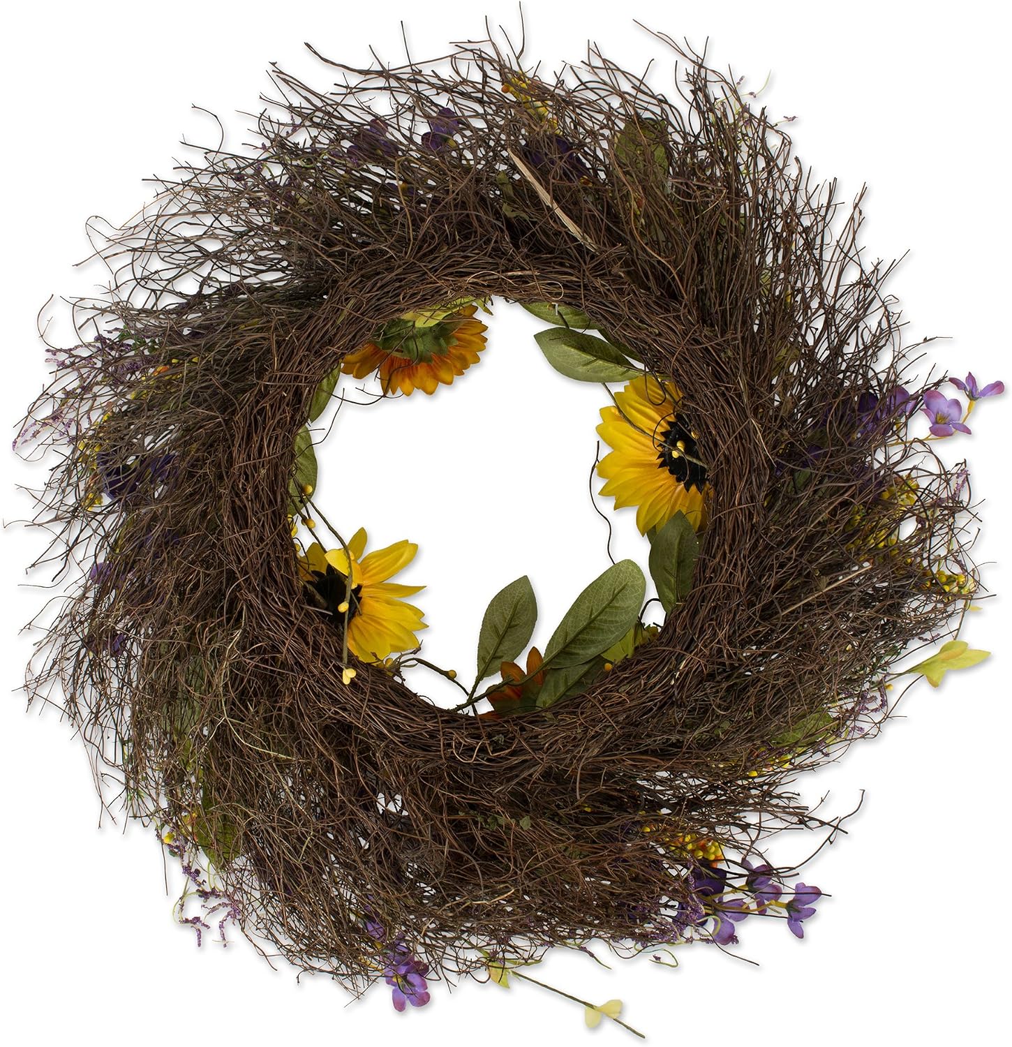 DII Spring & Summer Decorative Wreath, 22" Diameter, Sunflower