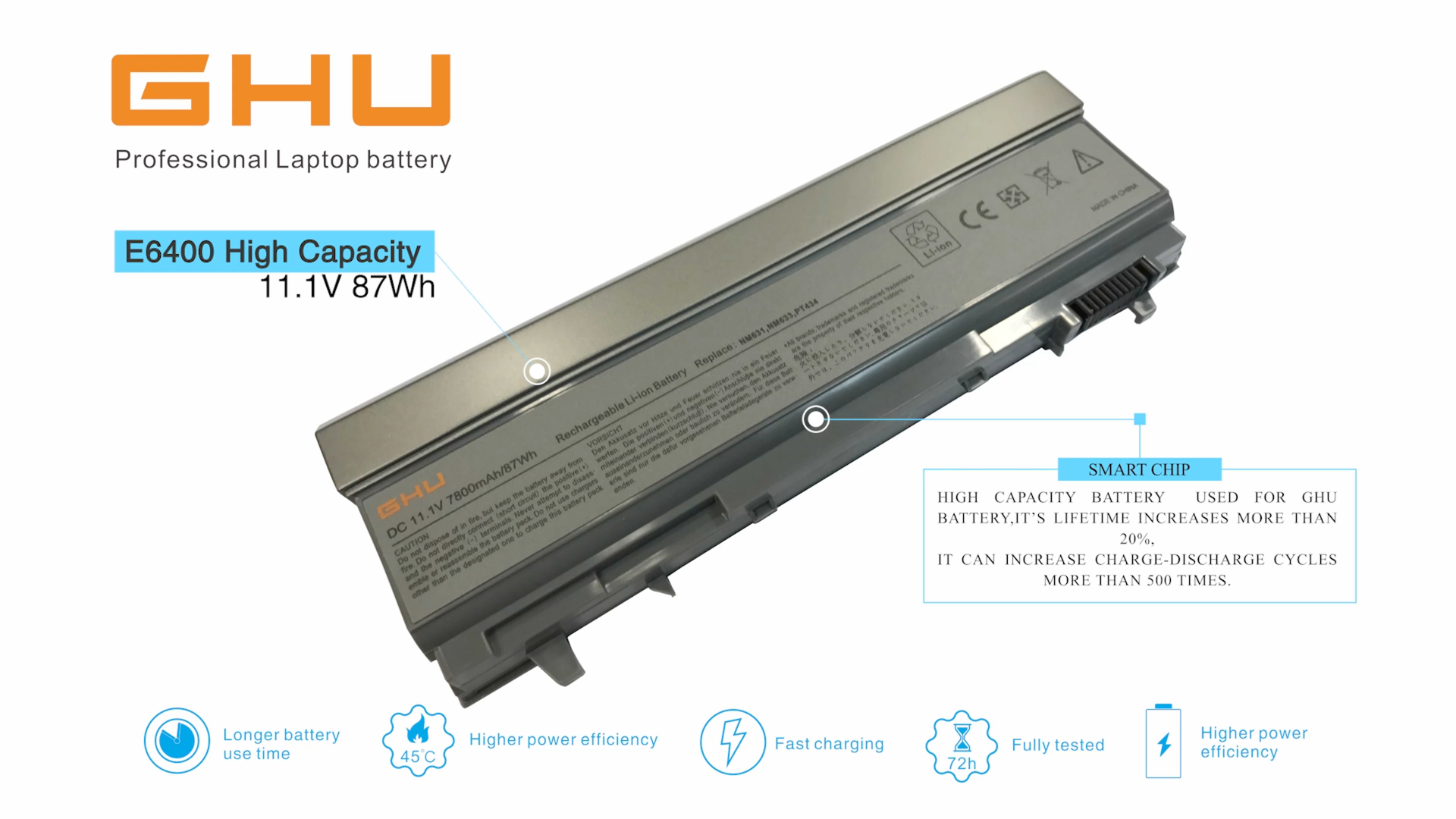 Batterie 60Wh original 7,6V (4 Cell) pour Dell Latitude 14 (7400
