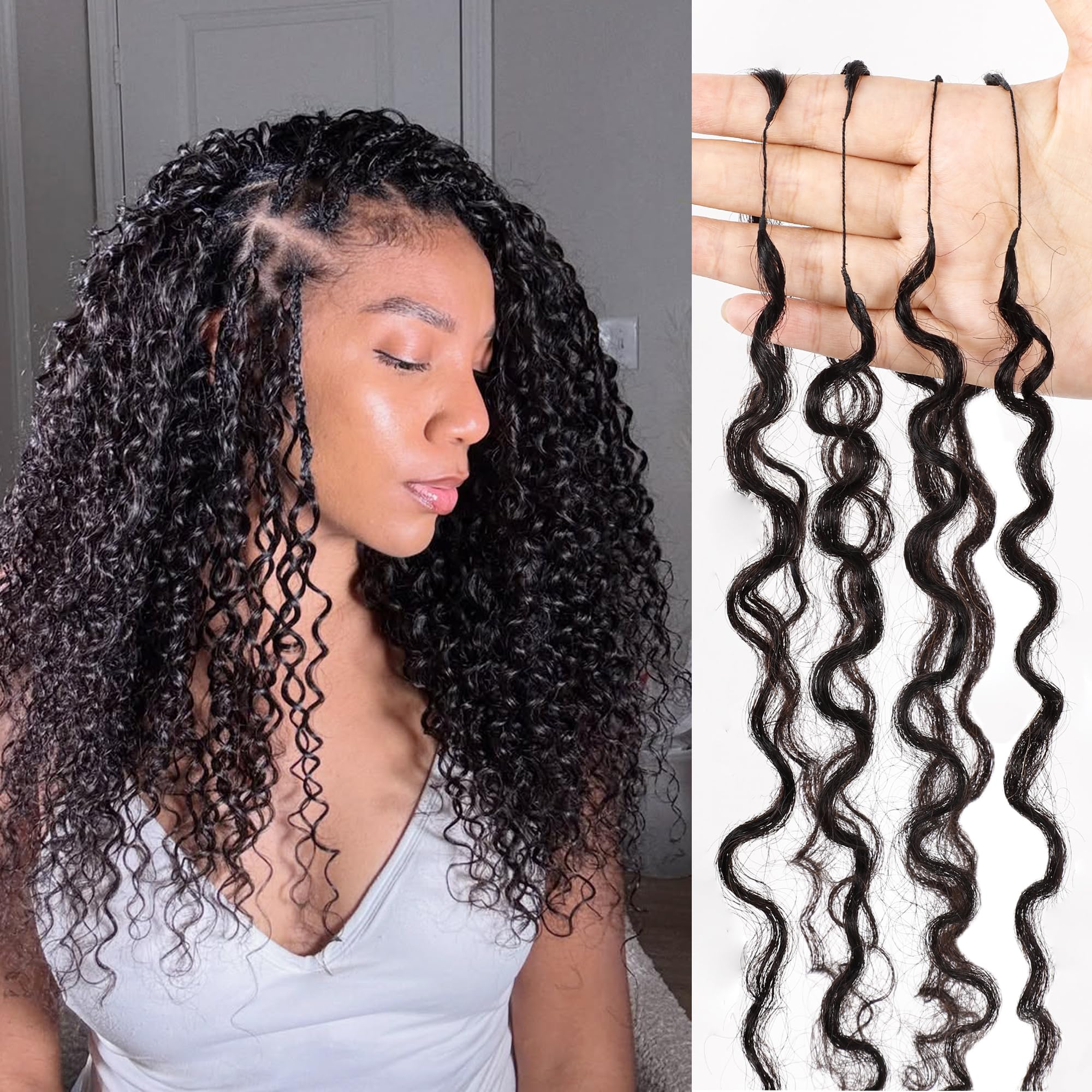 18 Inch Burmese Curly Human Hair Crochet Extensions Kit Pre-Separated Amazon.com : Beauty Queen Raw Burmese Curly Human Hair  main image 2