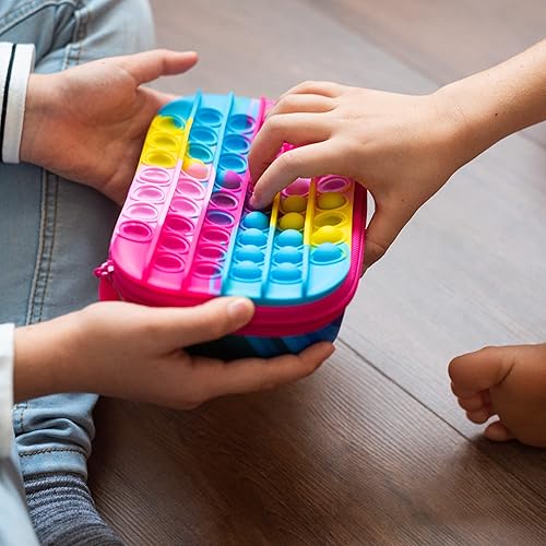Miniatura 6 de ZIPIT Estuche de Lápices POP para Niñas, Estuche de Lápices Sensorial Fidget de Silicona para la Escuela, Caja Organizadora de Papelería de Gran