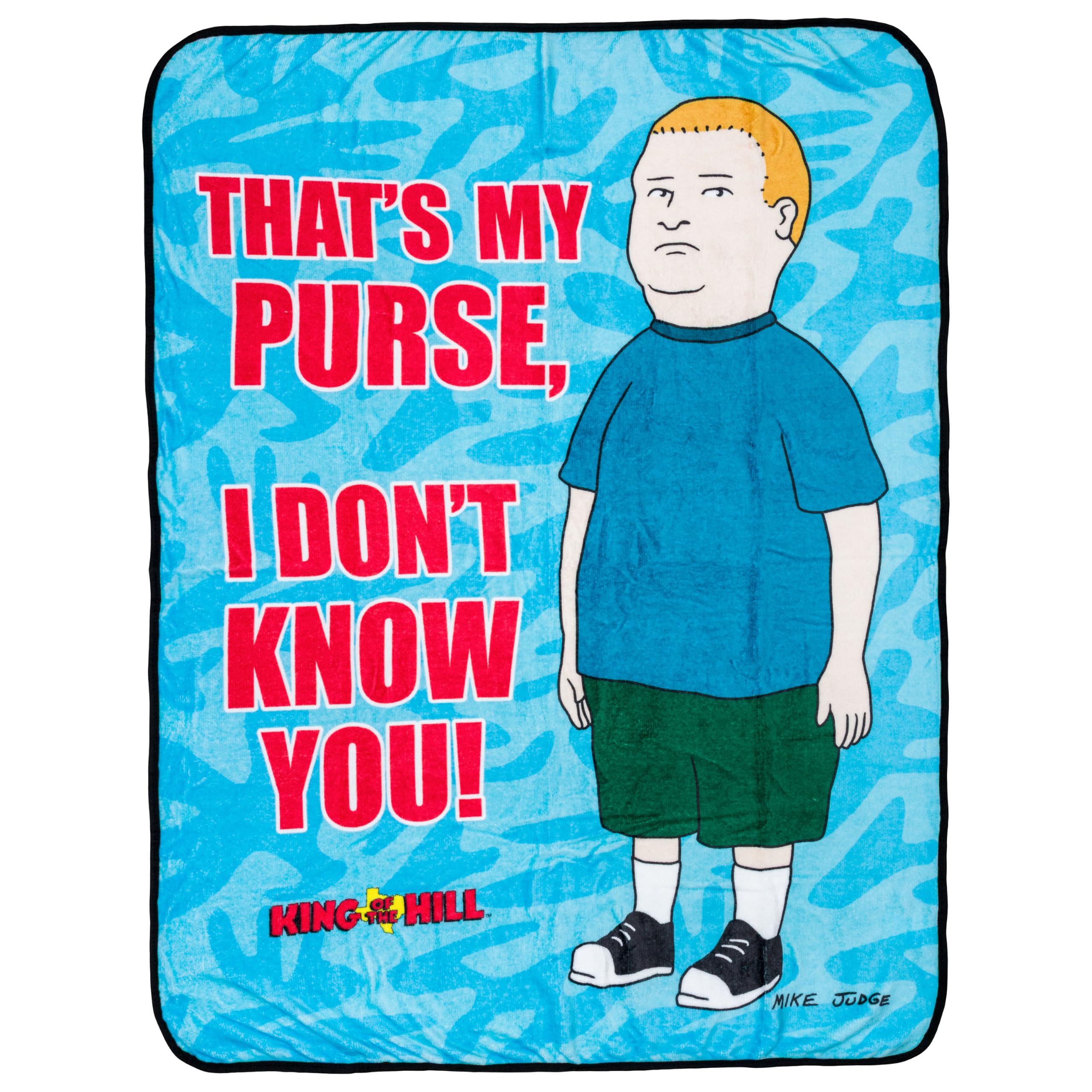 Silver Buffalo King of the Hill That's Not My Purse Dye Sublimation w Hang Tag Flannel Fleece Throw Blanket (45" x 60" 185gsm) — image 1