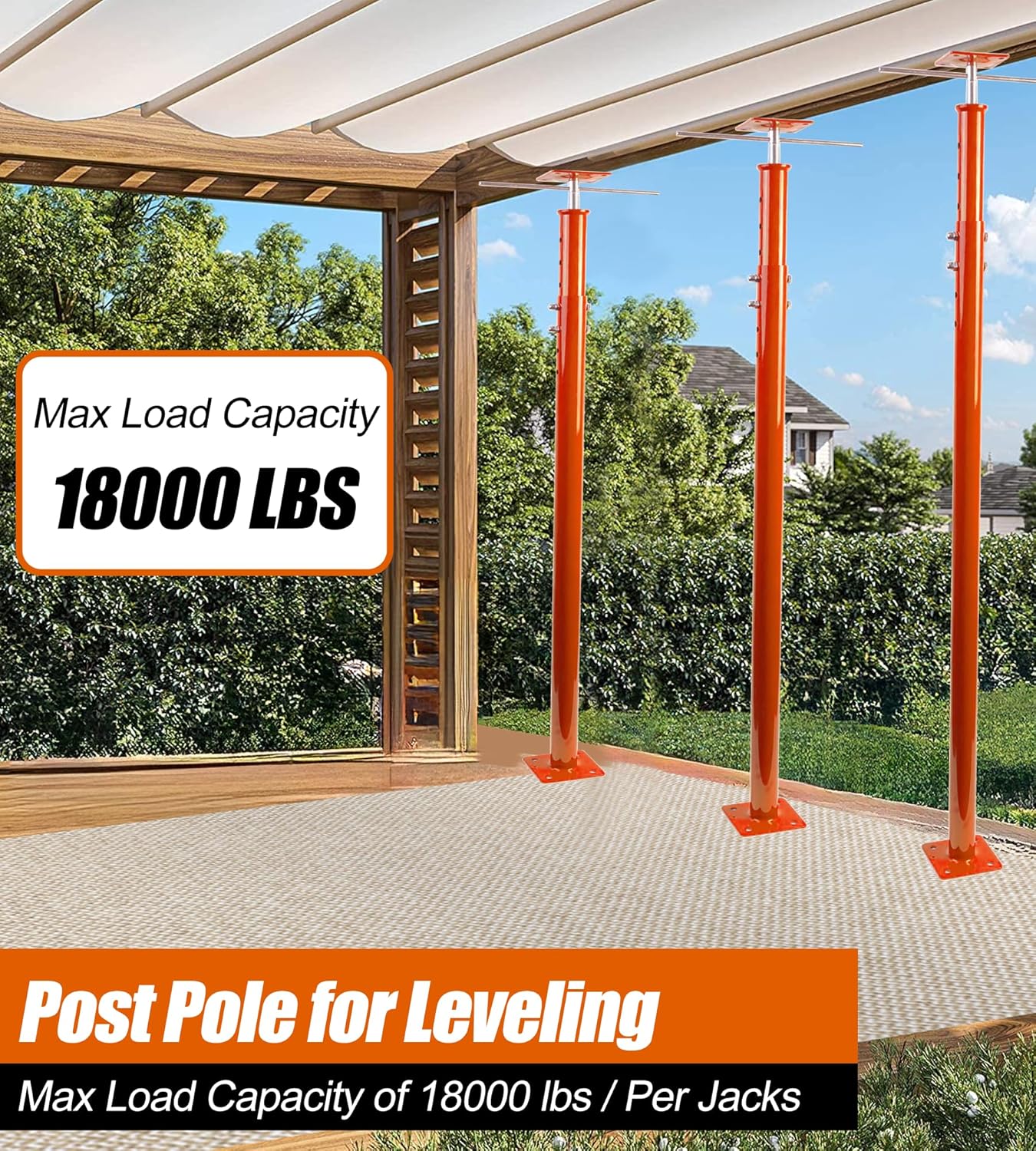 Adjustable Jack Post, 55" to 99" Floor Pole Jack with Turning Bar, Heavy Duty House Floor & Beam Support for Basement, Crawlspace, Leveling, Roof Framing, Construction, 2-Pack