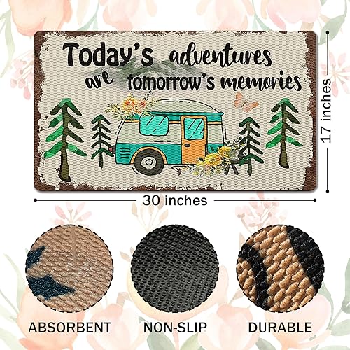 Miniatura 11 de Tapete divertido para puerta de campamento de 17 x 30 pulgadas, regalos de campamento para mujeres, alfombras de cámper para interior, alfombra