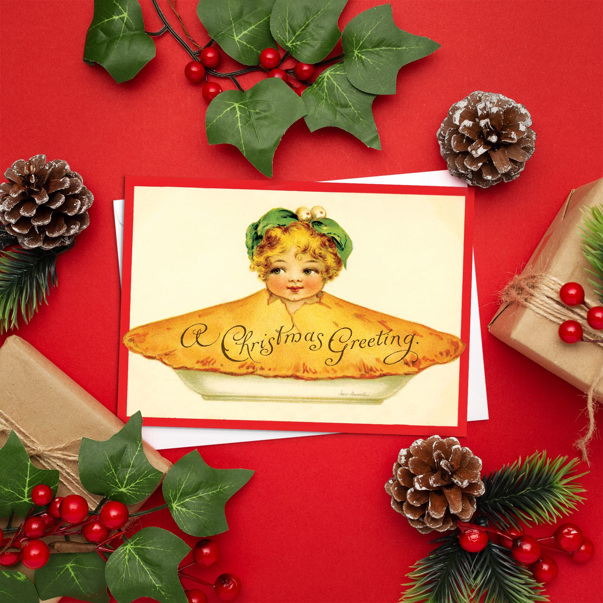 Biglietti di auguri vittoriani Set di cartoline di Natale Albero di