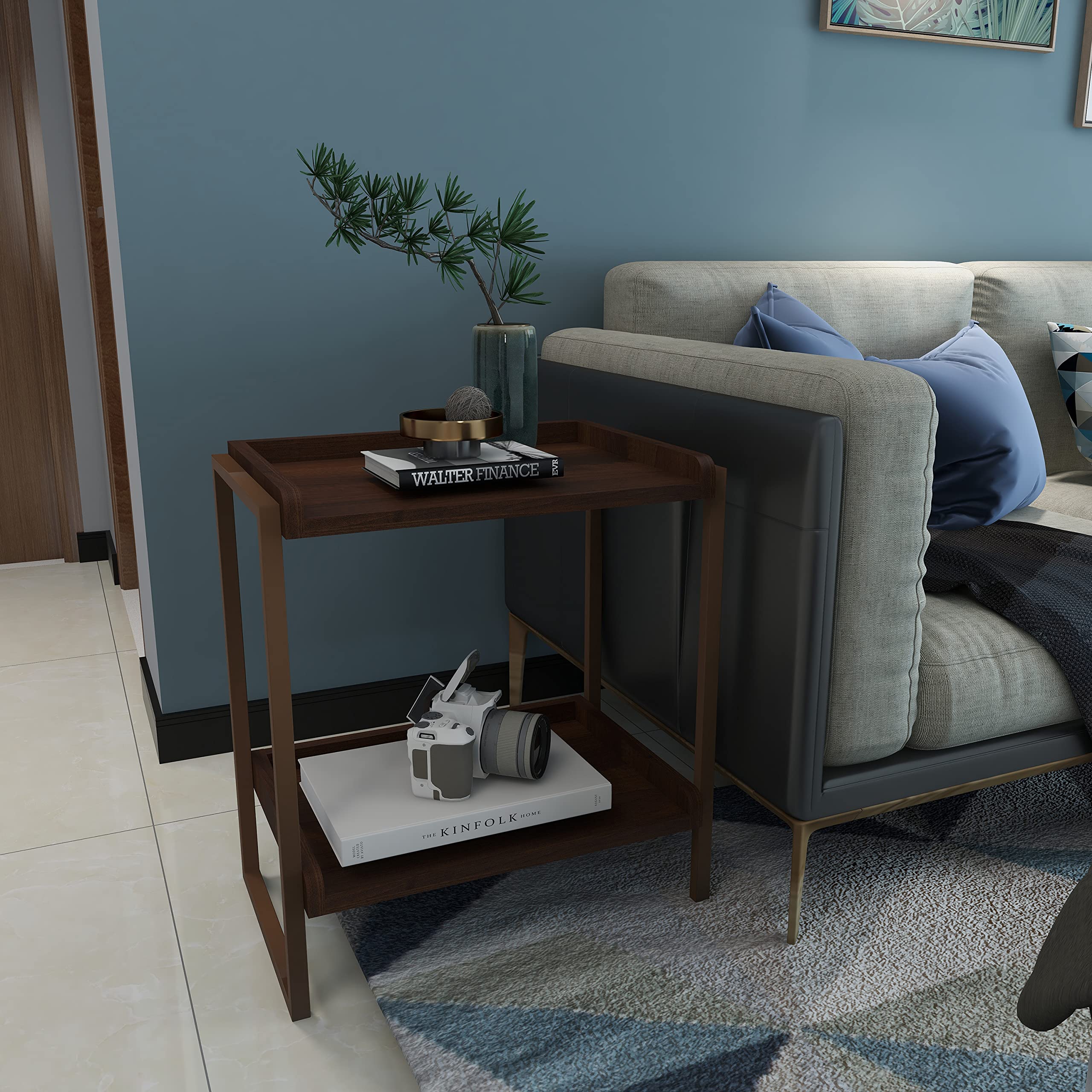 エレガント2段式四方型エンドテーブル - ソファサイド エレガント2段式四方型エンドテーブル - ソファサイド