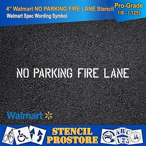 Miniatura 3 de Walmart - Plantillas de carril sin incendios de estacionamiento de 4 pulgadas, 48 x 4 x 18 pulgadas (128 mil), grado profesional