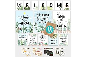Decorably Welcome Posters for Classroom - Cactus Themed Classroom Decor