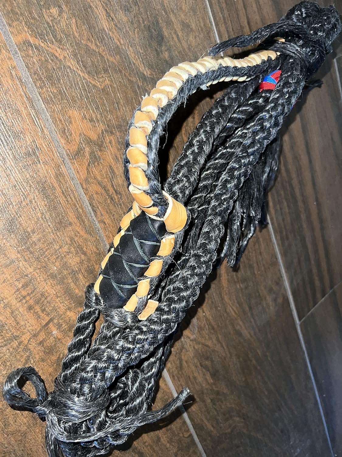 Mutton Rope Black Poly 5/5 Right & Left Hand- 13/16" x 7/8" Soft - EPT Mutton Riding Rope 7'