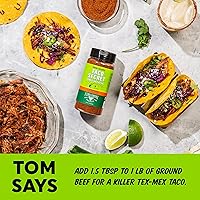 Vista 3 de Fire & Smoke Society Taco Secret - Mezcla de condimentos para tacos Botellas XL Mezcla de condimentos para fajita, carnitas, carne, mezcla