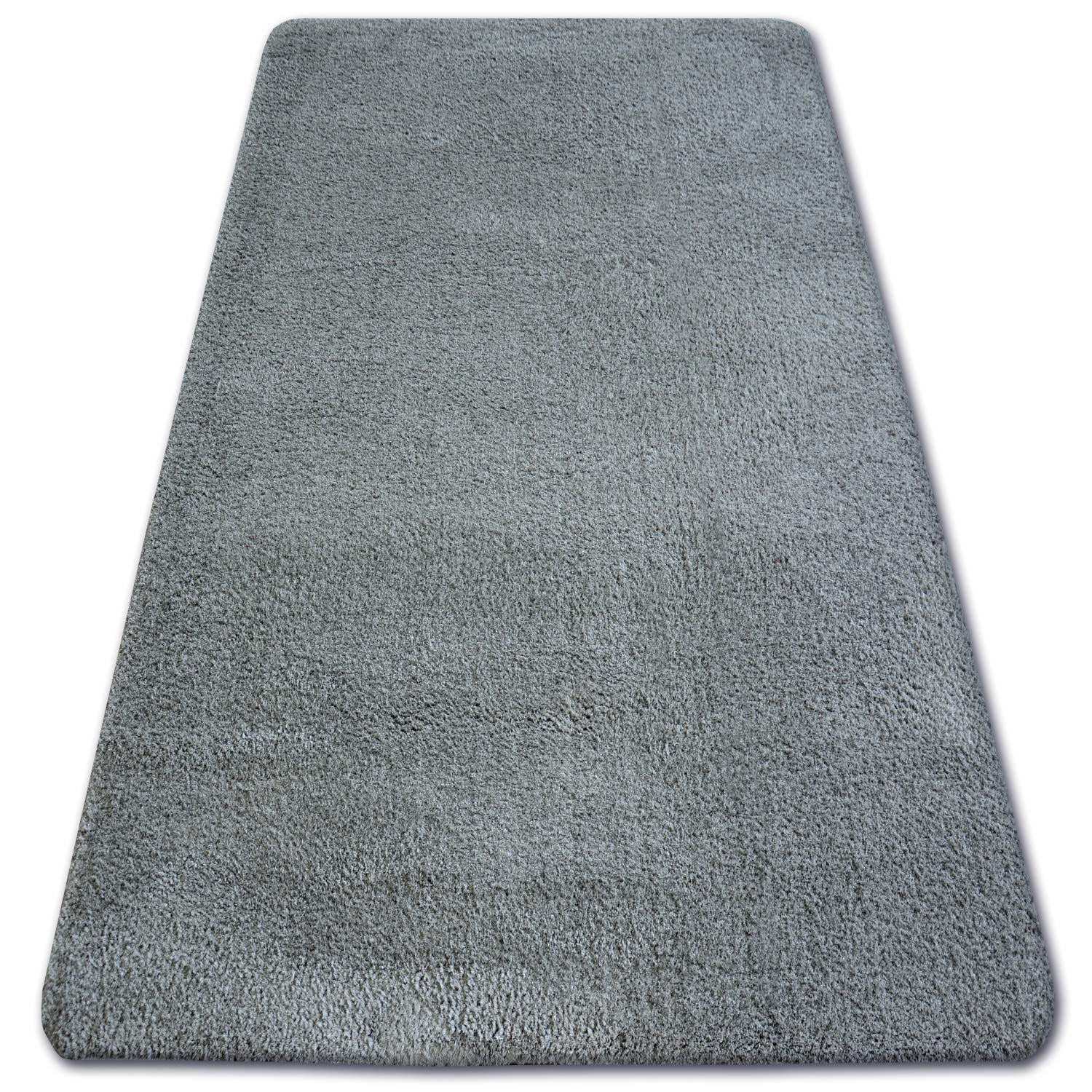 Tapis anthracite gris shaggy 60x100cm tapis de salon poil long et doux