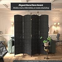 Vista 93 de Red Lantern Divisor de habitación de 4 paneles blanco con tejido de diamante de 7 pies de alto