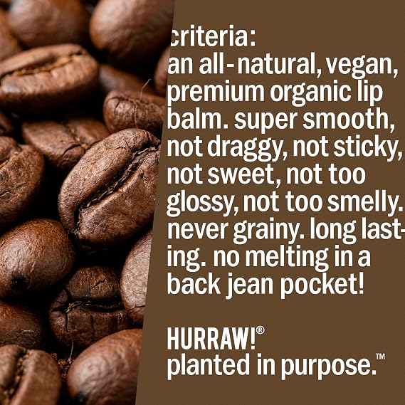 Hurraw Coffee Bean Lip Balm/Kahve 4.8 gr