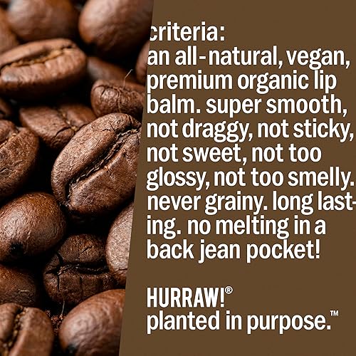 Miniatura 6 de Hurraw! Bálsamo labial de grano de café: orgánico, certificado vegano, libre de crueldad y sin gluten. Sin OGM, ingredientes 100% naturales. Sin
