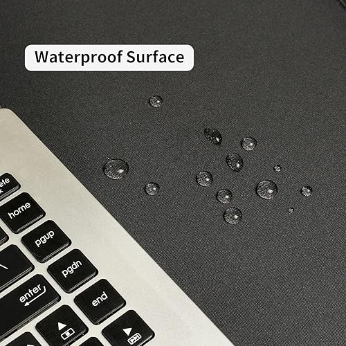 Miniatura 8 de Alfombrilla de mouse grande de 36 x 17 pulgadas, impermeable y antideslizante para teclado de computadora, negro, XL