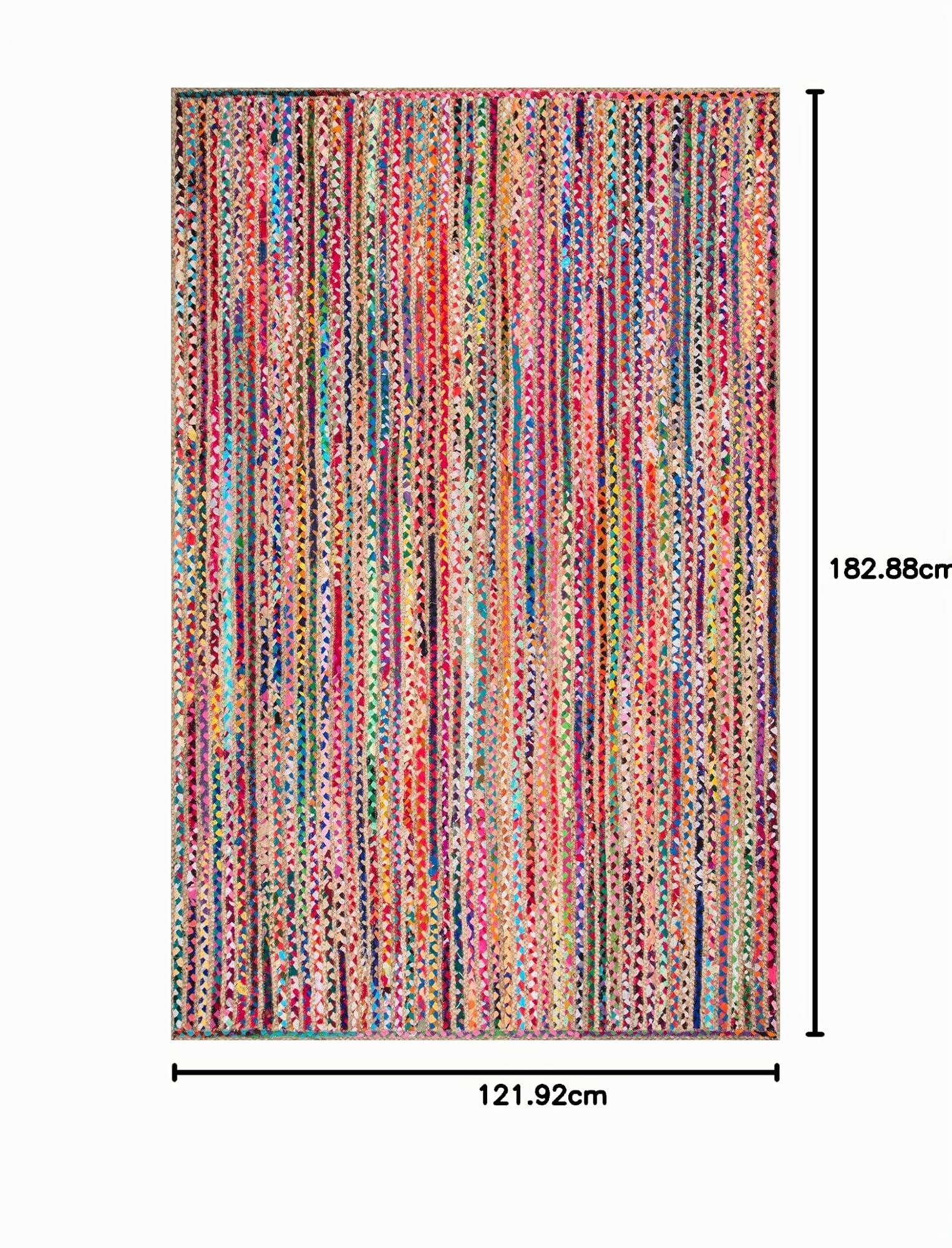 nuLOOM Tapis en Jute, Multicolore, 120 x 180 cm
