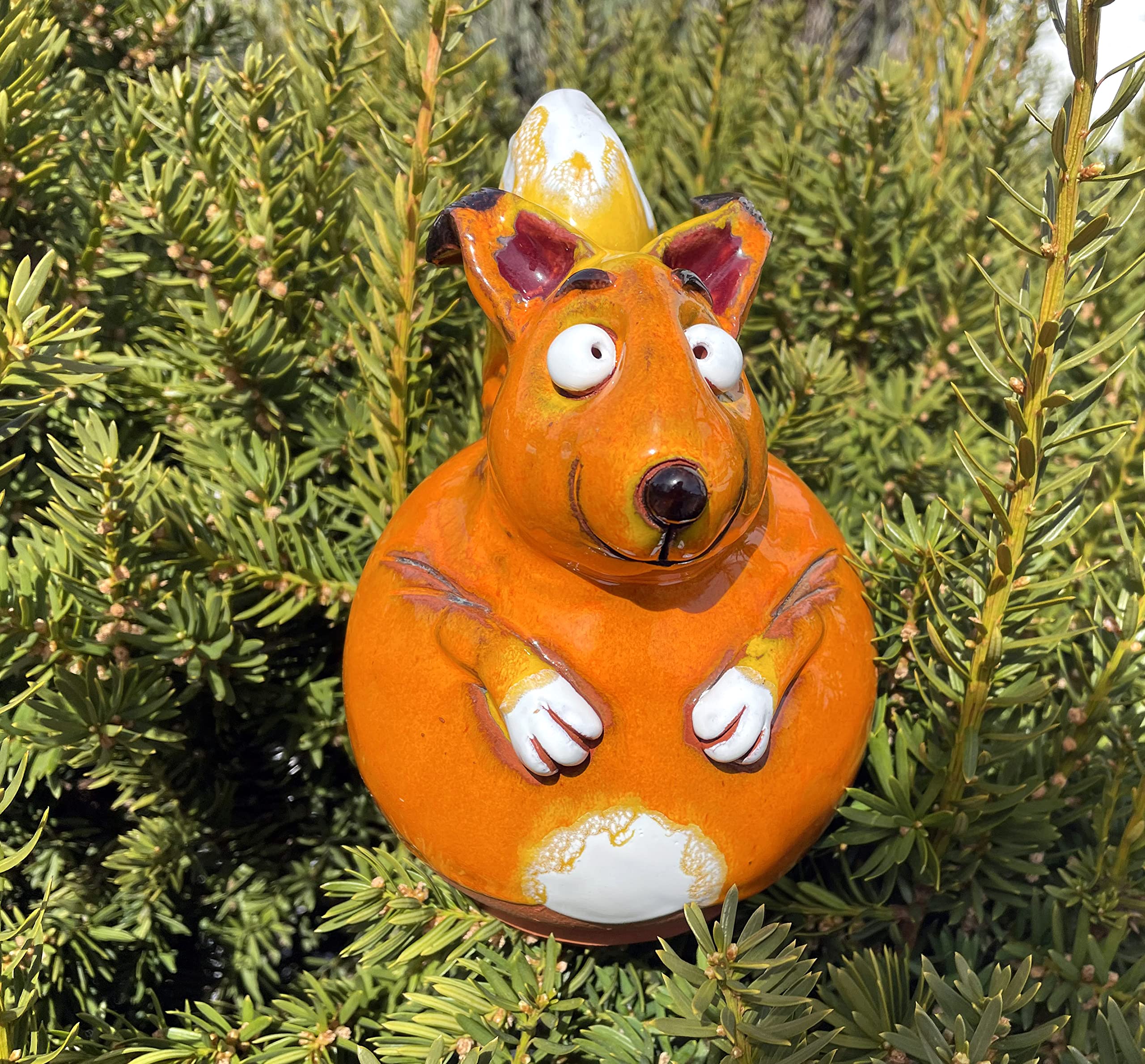 Midene Decoration Jardin Exterieur Statue en Céramique - Deco Extérieur - Figurines pour Jardin - Faite à la Main, Résistant au Gel, Cadeau Unique pour Les jardiniers - Écureuil
