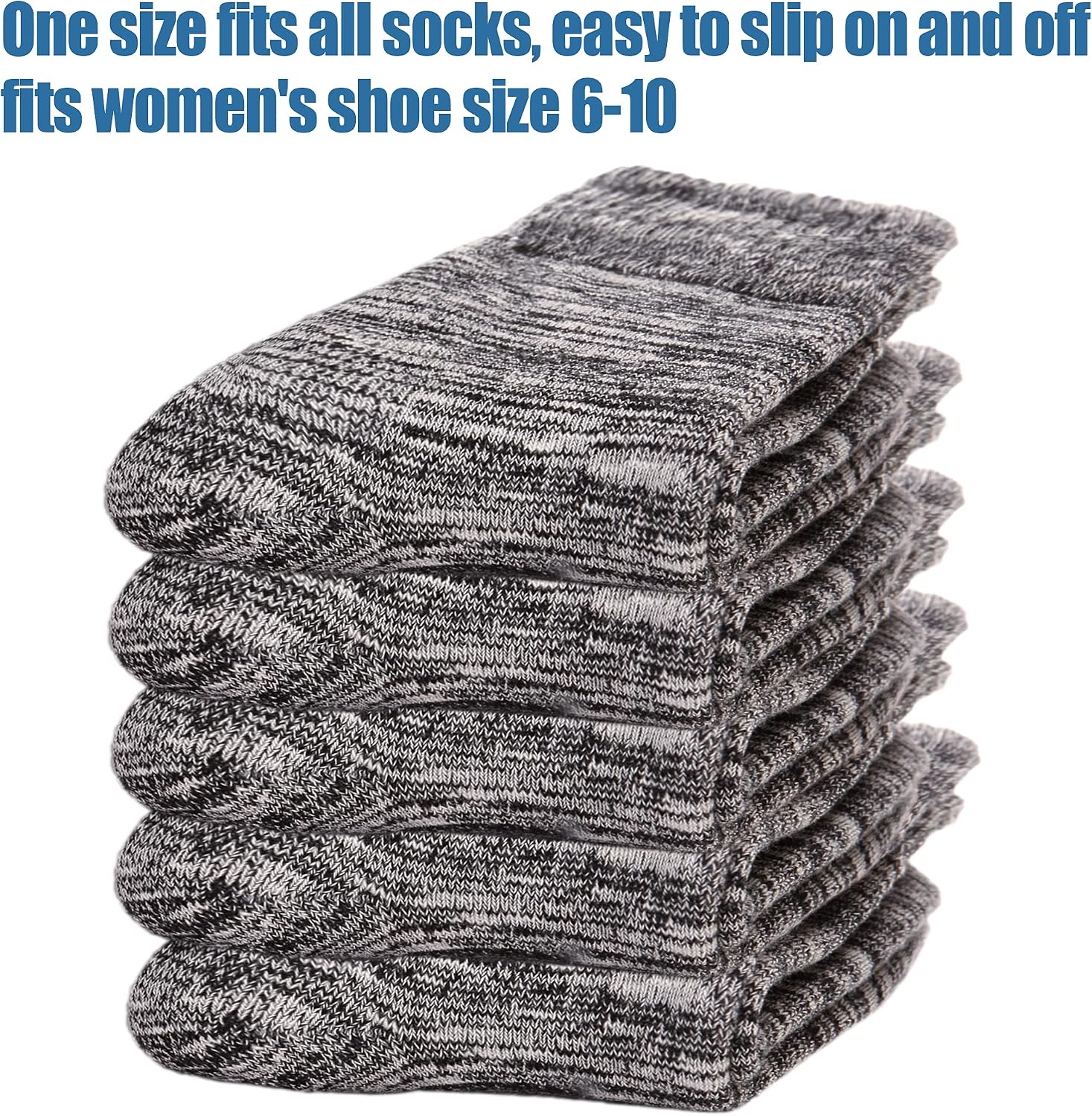SDBING Women's Thick Cotton Socks Soft Cotton Winter Warm Crew Socks for Women