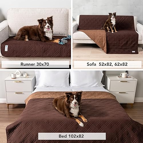 Miniatura 4 de PetAmi Funda de sofá impermeable para perros, protector reversible de muebles para cama de mascotas, manta lavable para asiento de sofá, 52 x 82