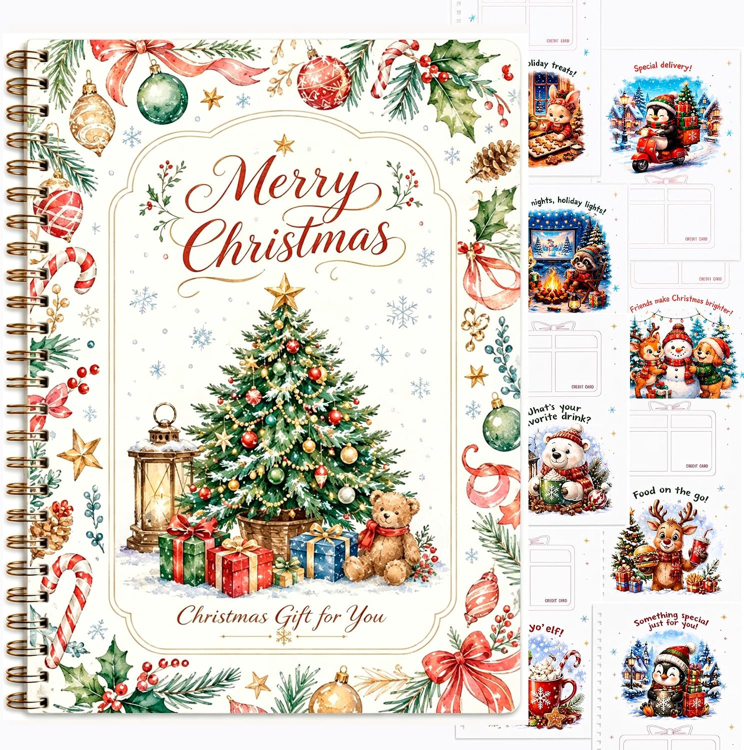 Christmas Gift Card Book - Surprises On Every Page (Christmas Tree-Green)