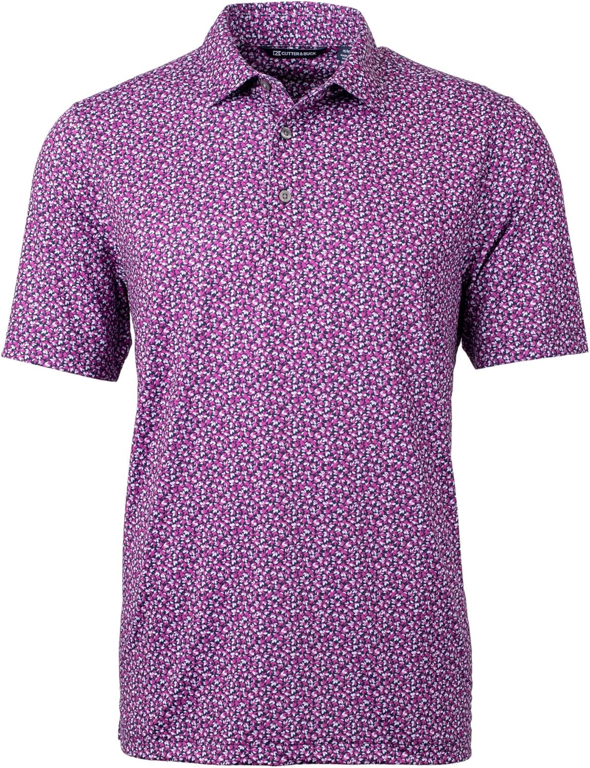 Cutter & Buck Mens Pike Magnolia Print Stretch Men's Polo