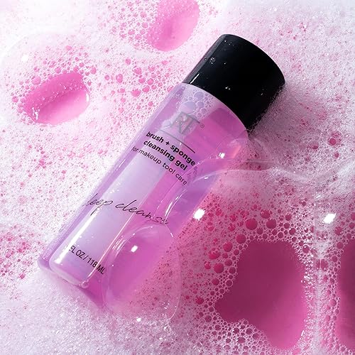 Miniatura 6 de Real Techniques Gel limpiador de cepillo + esponja, cepillo de maquillaje y esponja de mezcla de maquillaje, elimina suavemente el maquillaje, el