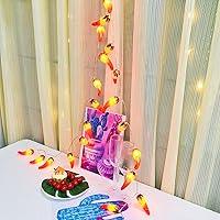 Vista 8 de 9.8 ft 20 LED Red Chili String Light Pepper Fairy Lights USB Powered Lámpara para fiesta de Navidad Decoración del hogar (2 modos USB)
