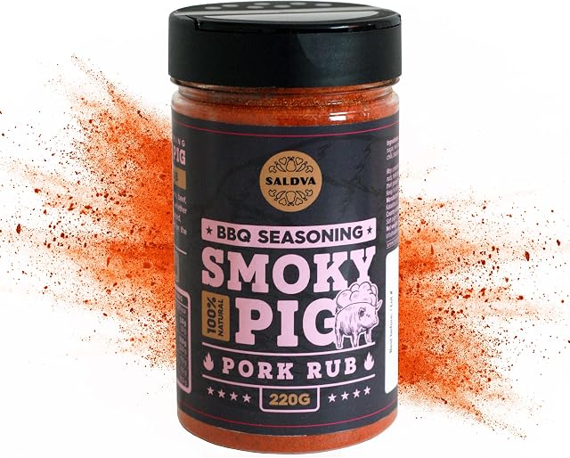 Smoky Pig BBQ Pork Rub - 100% Natural BBQ Seasoning - Perfect Blend Of Spices For Smoky BBQ And Grill Pork Dishes - Large Jar (220g)