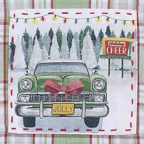 Miniatura 3 de Park Designs Winter Woods Decorative Dishtowel Set of 2, Green Plaid Patched 18X28 Kitchen Towel for Country Farmhouse Christmas & Winter Decor,