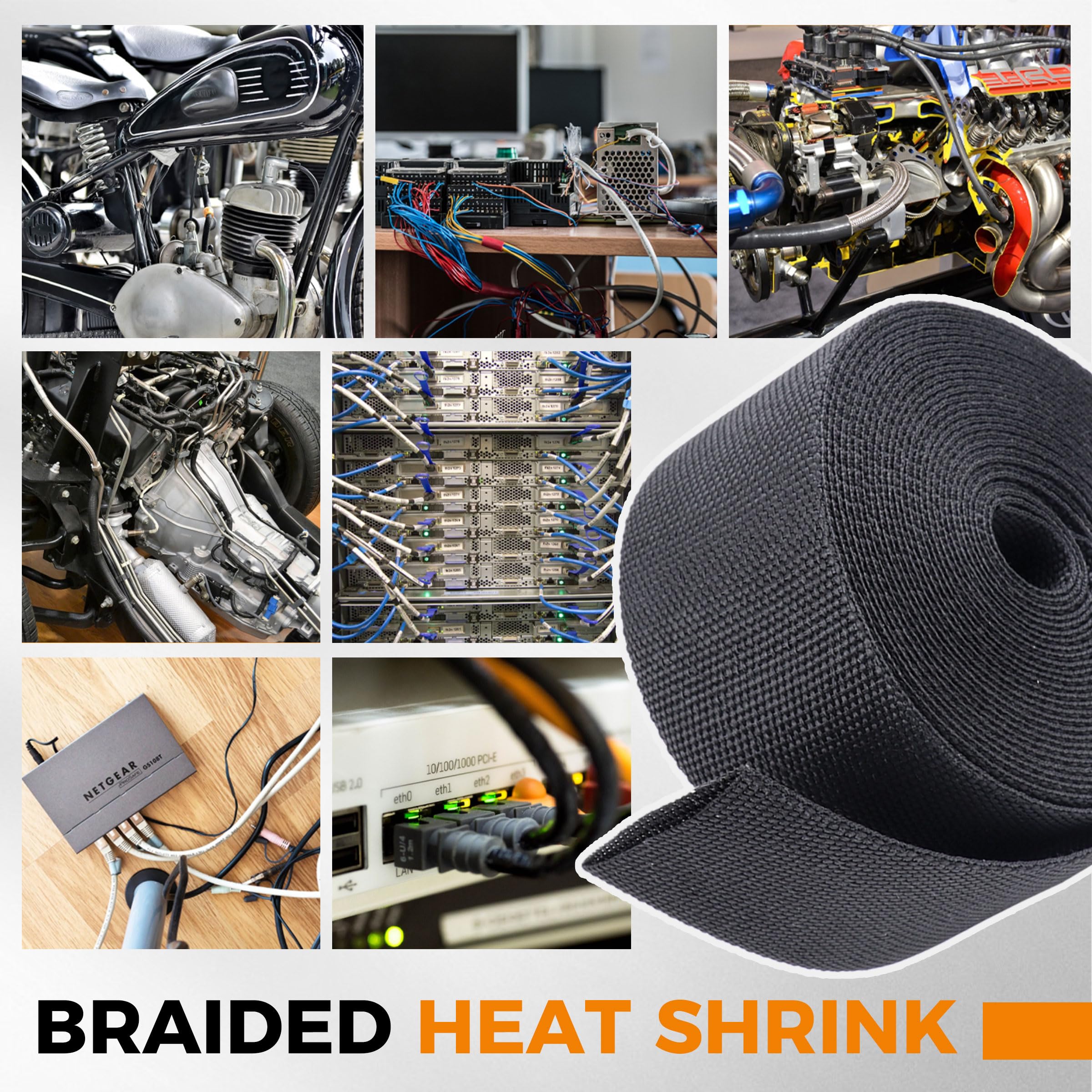 2:1 Heat Shrink Braided Sleeving - Organize & Protect Cables -9