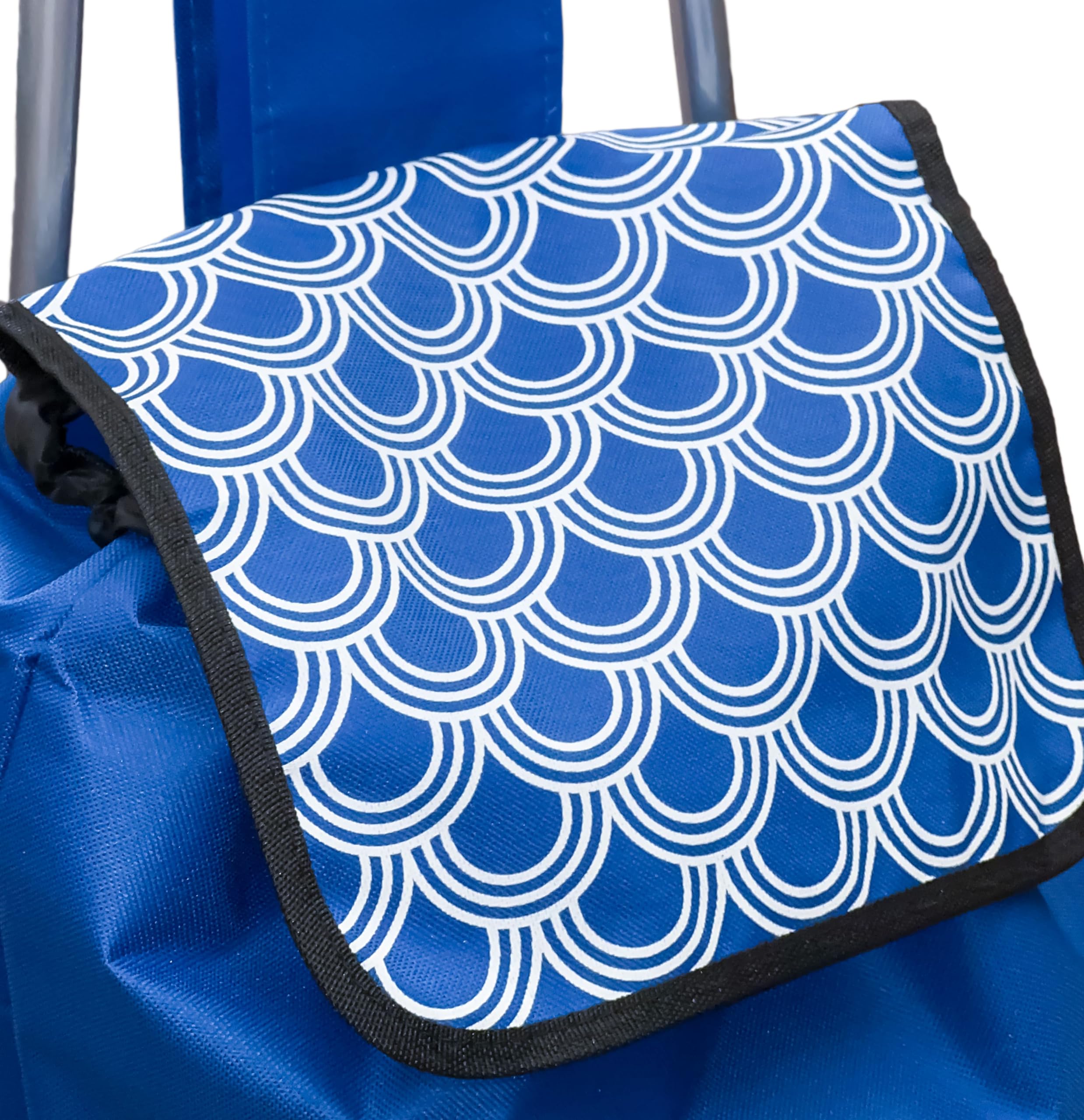 Carrello Spesa Pieghevole Leggero Con 2 Ruote Grandi | 20 kg Di Carico e 35lt Di Capacità | Colore Blu | Per La Spesa Quotidiana | Maniglie Antiscivolo E Tasca Per Oggetti