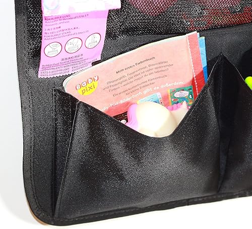 Miniatura 5 de Organizador de coche para asiento trasero paquete de 2 alfombrillas protectoras de asiento trasero con soporte para tableta de pantalla táctil